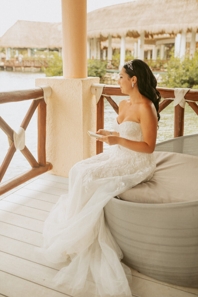 bridal portrait in riviera maya destination wedding