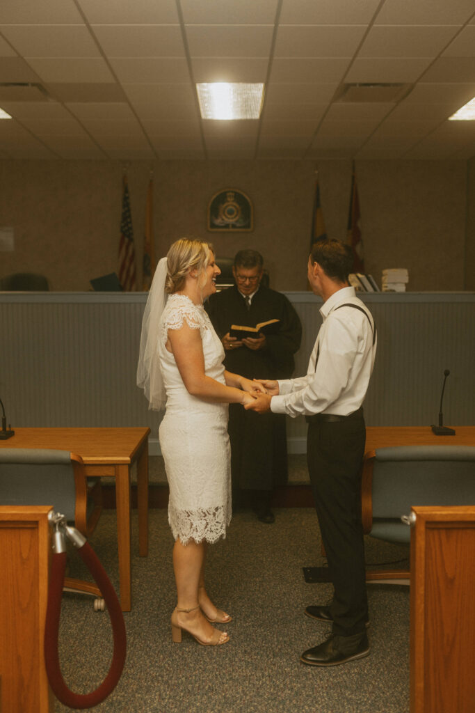 Ocean City City Hall Elopement bride and groom elopement ceremony
