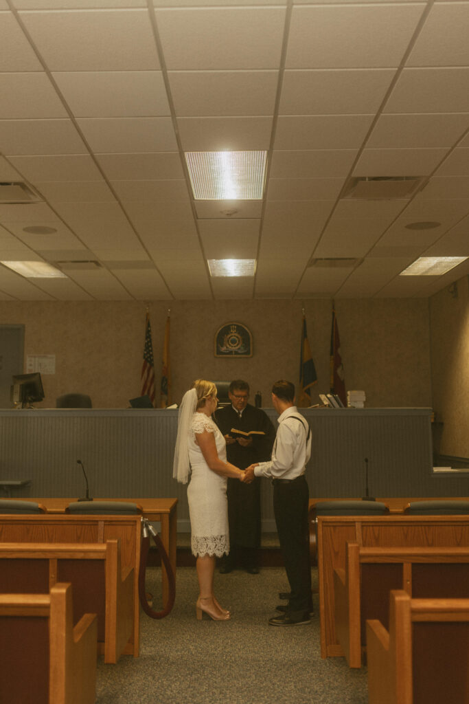 Ocean City City Hall Elopement bride and groom elopement ceremony