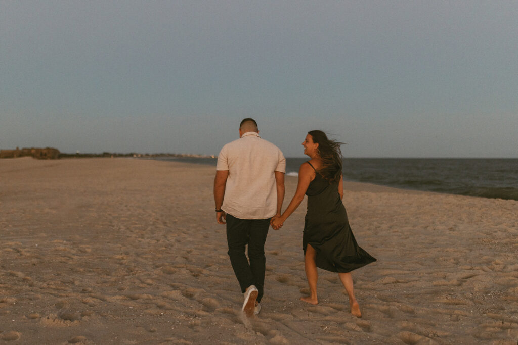 Beach engagement photos in New Jersey
